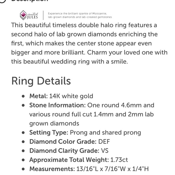 14k WG 1.78ct Lab Diamond Wedding Ring Set - Picture 6 of 6